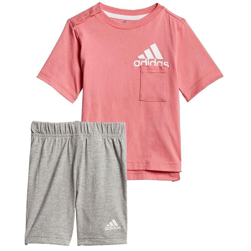ADIDAS CONJUNTO I BOS SUM ROSA GRIS NIÑA