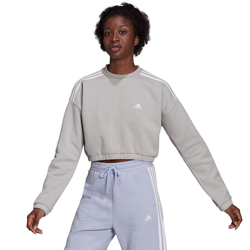 ADIDAS SUDADERA REDONDO HYPERGLAM CROP BLANCO MUJER