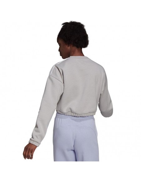 ADIDAS SUDADERA REDONDO HYPERGLAM CROP BLANCO MUJER ADIDAS SUDADERA REDONDO HYPERGLAM CROP BLANCO MUJER