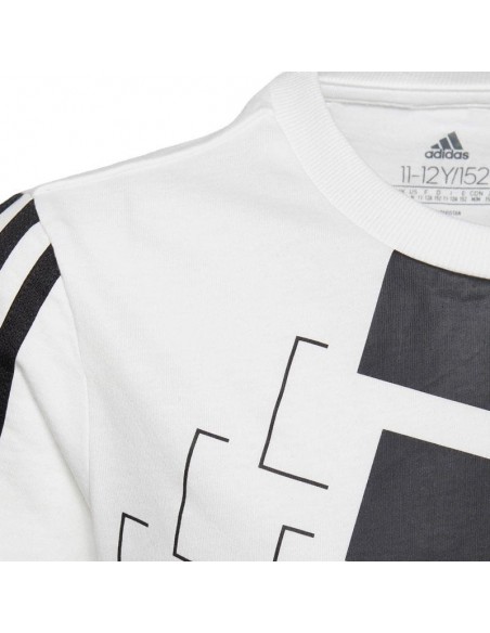 ADIDAS CAMISETA ESSENTIALS LOGO BLANCO NEGRO JUNIOR