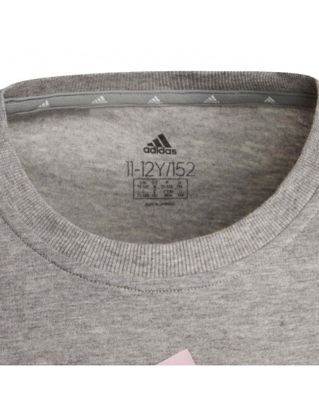 ADIDAS CAMISETA ESSENTIALS GRIS ROSA JUNIOR ADIDAS CAMISETA ESSENTIALS GRIS ROSA JUNIOR