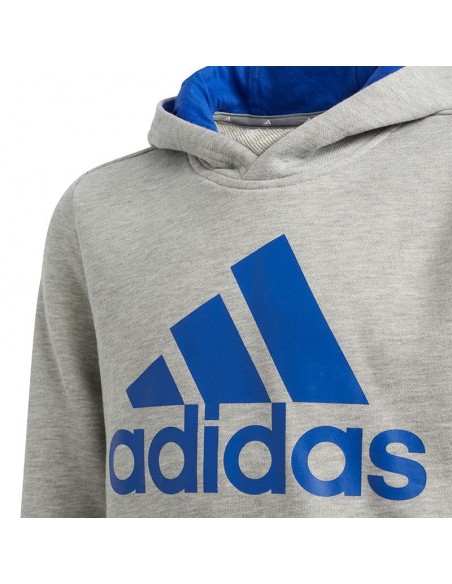 ADIDAS SUDADERA ESSENTIALS GRIS AZUL JUNIOR