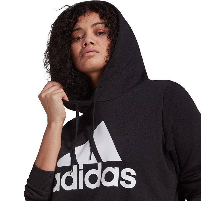 ADIDAS SUDADERA ESSENTIALS LOGO FLEECE TALLAS GRANDES NEGRO MUJER 2