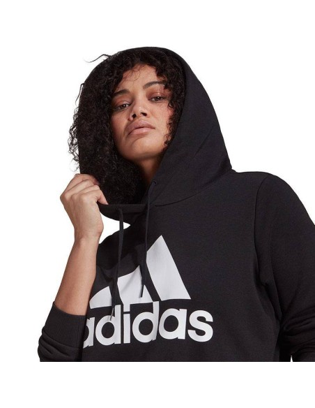ADIDAS SUDADERA ESSENTIALS LOGO FLEECE TALLAS GRANDES NEGRO MUJER ADIDAS SUDADERA ESSENTIALS LOGO FLEECE TALLAS GRANDES NEGRO MUJER