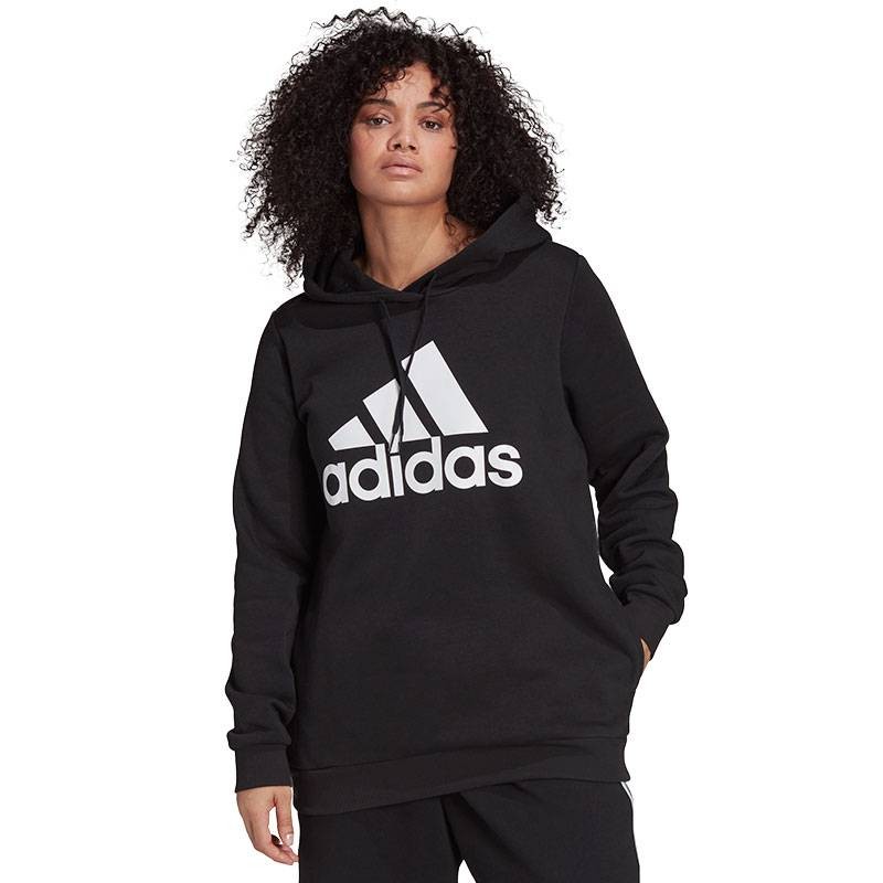 ADIDAS SUDADERA ESSENTIALS LOGO FLEECE TALLAS GRANDES NEGRO MUJER