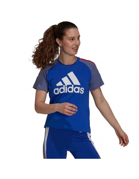 ADIDAS CAMISETA COLORBLOCK AZUL MUJER ADIDAS CAMISETA COLORBLOCK AZUL MUJER
