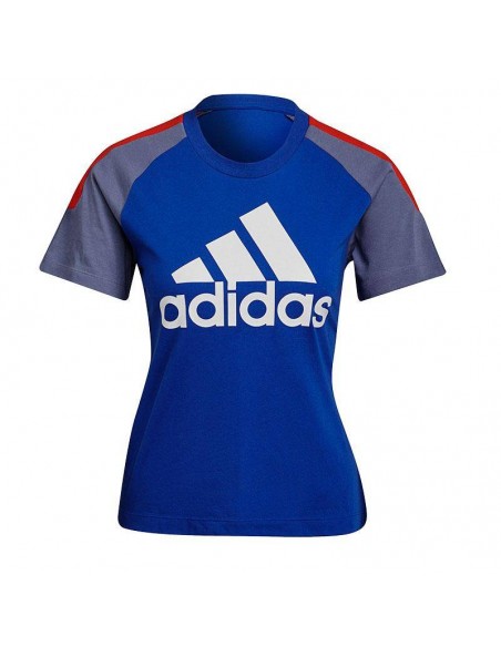ADIDAS CAMISETA COLORBLOCK AZUL MUJER ADIDAS CAMISETA COLORBLOCK AZUL MUJER