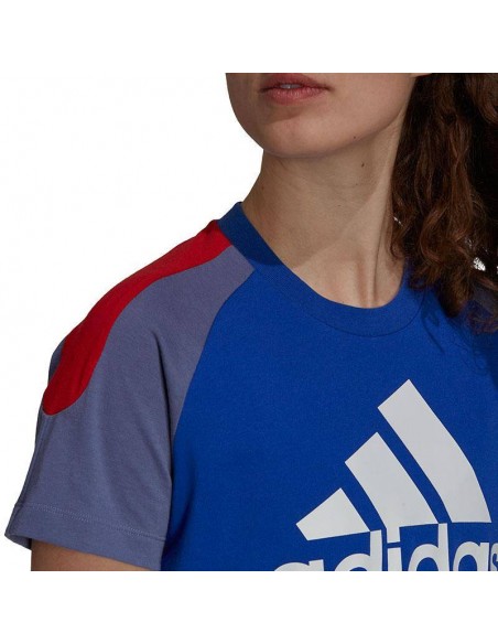 ADIDAS CAMISETA COLORBLOCK AZUL MUJER ADIDAS CAMISETA COLORBLOCK AZUL MUJER