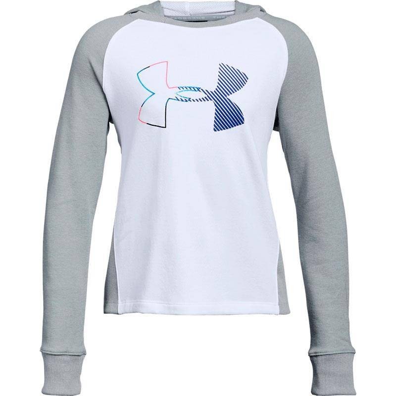 UNDER ARMOUR THREADBORNE TERRY LOGO HOODY GRIS Y BLANCO JUNIOR