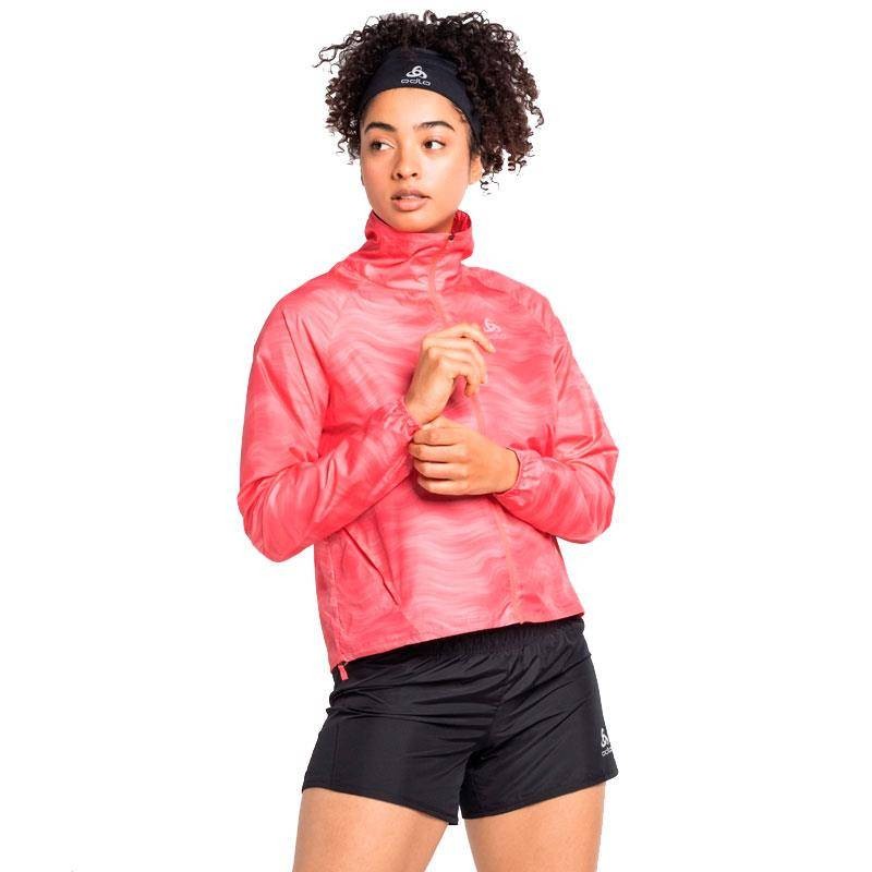 ODLO CHAQUETA ZEROWEIGHT PRINT ROJO MUJER