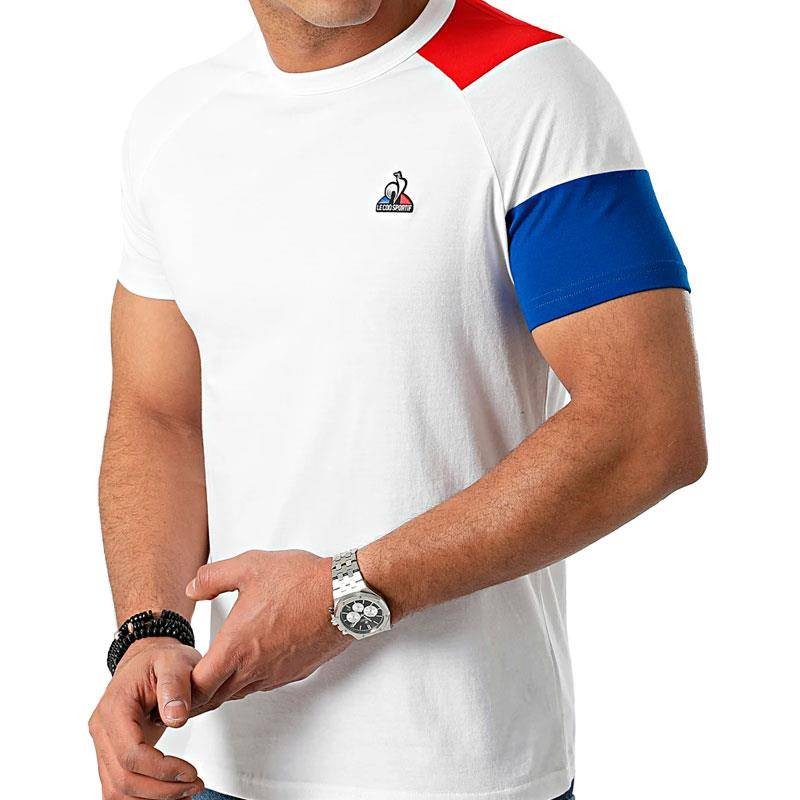LE COQ SPORTIF CAMISETA ESSENTIELS Nº1 BLANCO ROJO HOMBRE