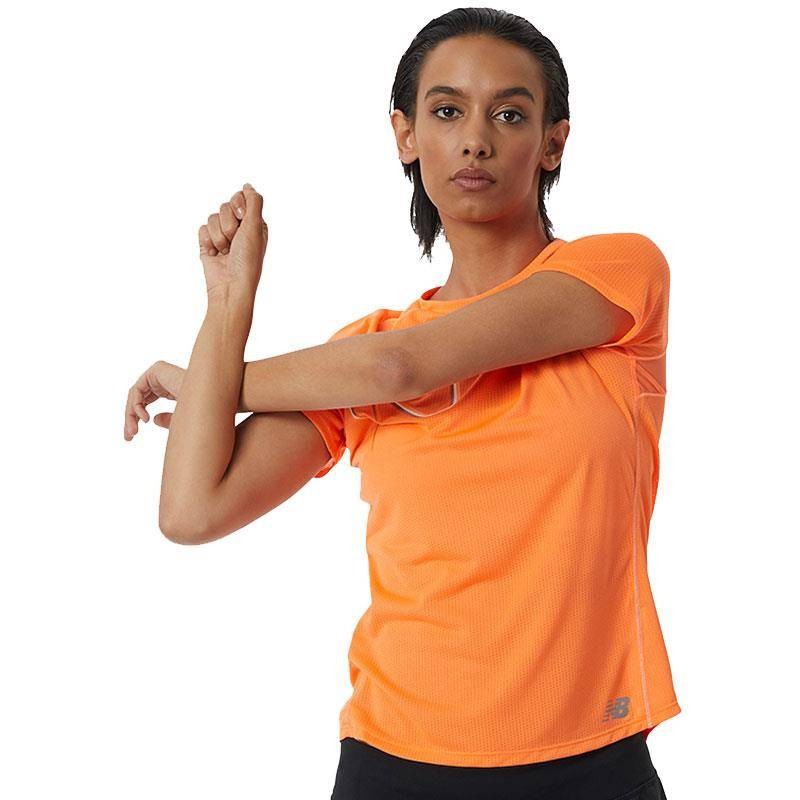 NEW BALANCE CAMISETA PRINTED IMPACT RUN NARANJA MUJER