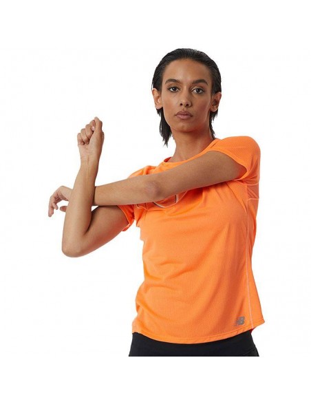 NEW BALANCE CAMISETA PRINTED IMPACT RUN NARANJA MUJER