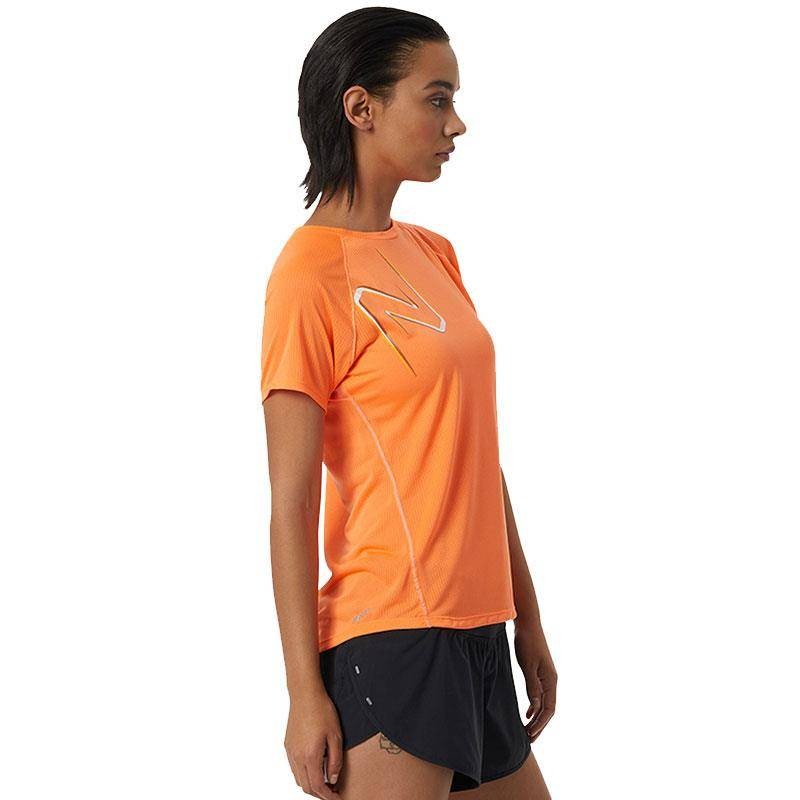 NEW BALANCE CAMISETA PRINTED IMPACT RUN NARANJA MUJER 2