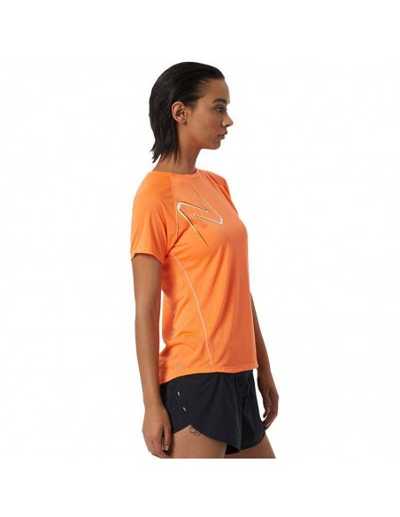 NEW BALANCE CAMISETA PRINTED IMPACT RUN NARANJA MUJER