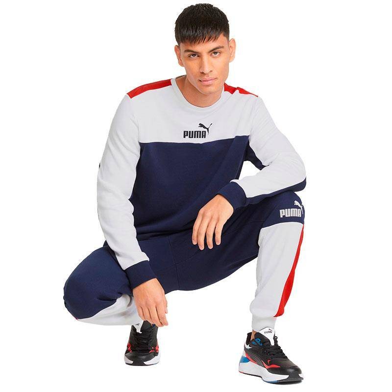 Puma Pantalón Essentials+ Colorblock Azul Rojo para | Deporte Lifestyle Genero TALLA TEXTIL XL Color