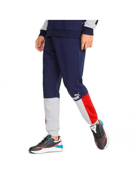 PUMA PANTALÓN ESSENTIALS+ COLORBLOCK AZUL ROJO HOMBRE