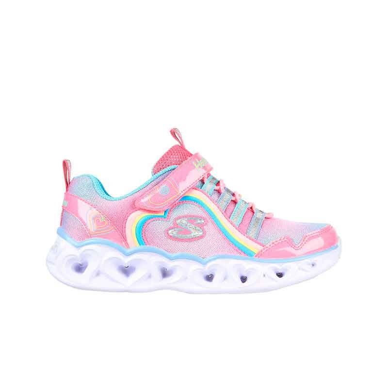 SKECHERS HEART LIGHTS RAINBOW LUX ROSA INFANTIL