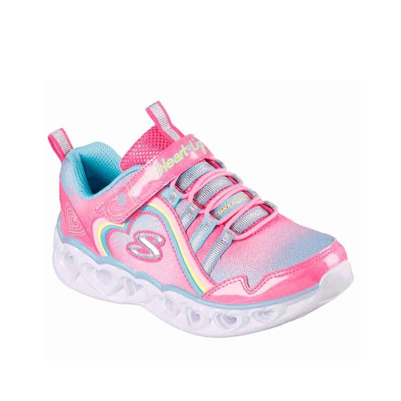 SKECHERS HEART LIGHTS RAINBOW LUX ROSA INFANTIL 2