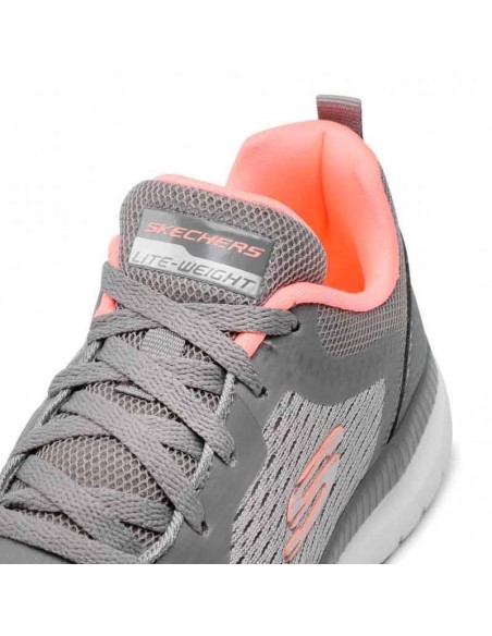 SKECHERS BOUNTIFUL-QUICK PATH GRIS MUJER