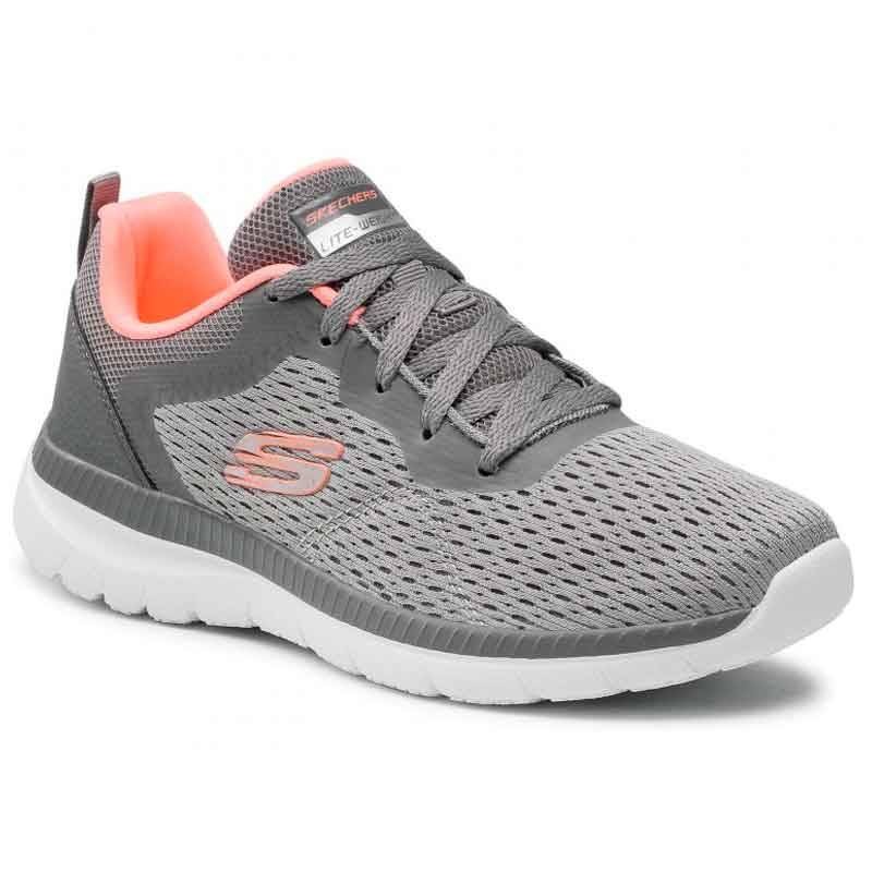 SKECHERS BOUNTIFUL-QUICK PATH GRIS MUJER 2