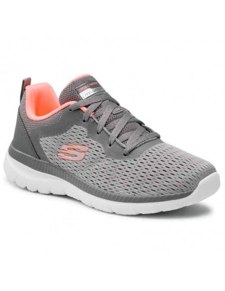 SKECHERS BOUNTIFUL-QUICK PATH GRIS MUJER