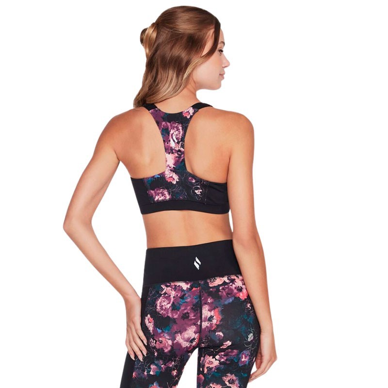 SKECHERS TOP THE GOWALK LINEAR FLORAL ZIP NEGRO MUJER 2