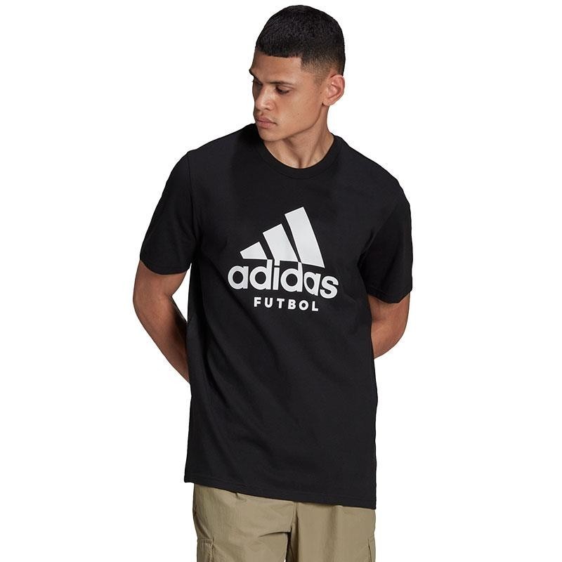 adidas Camiseta Fútbol Logo Negra para Hombre