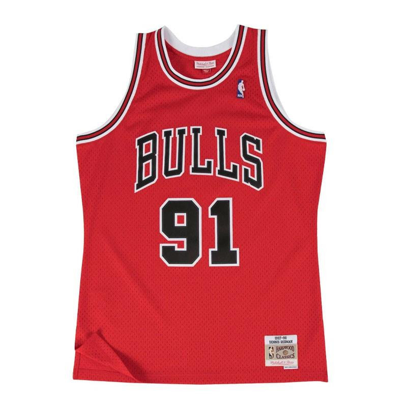 Camiseta Mitchell & Ness Dennis Rodman Chicago Bulls Away Hardwood Classics 97-98 2