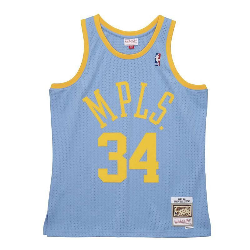 Camiseta Mitchell & Ness Shaquille Oneal Los Angeles Lakers Hardwood Classics 01-02