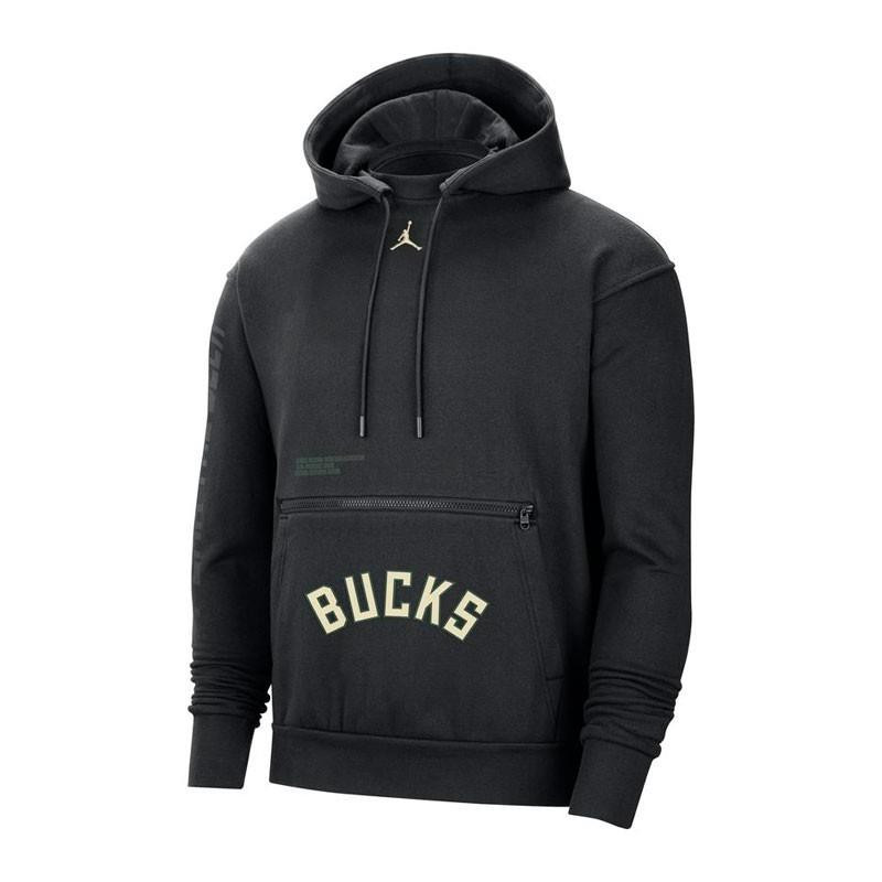 Sudadera Nba Jr Milwaukee Bucks Jordan Fleece Pullover Statement Hoodie