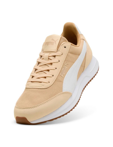 Zapatillas Puma R78 Lightwind beige diagonal inclinada