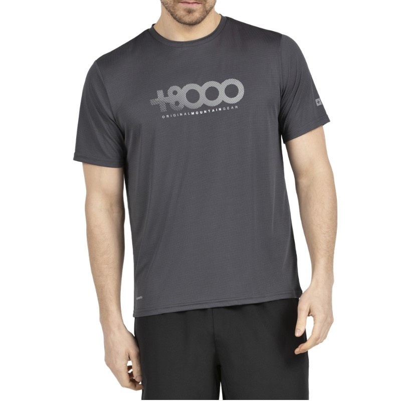 Camiseta +8000 Tachel gris por delante