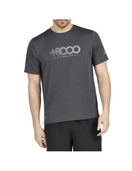 Camiseta +8000 Tachel gris por delante
