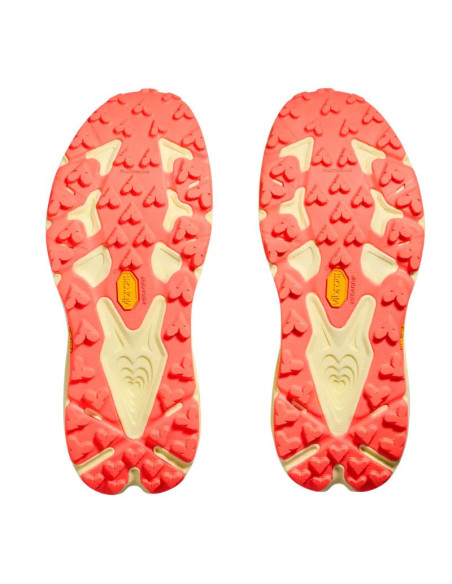 Zapatillas Hoka Speedgoat 7 Vintage Yellow / Neon Flame suela